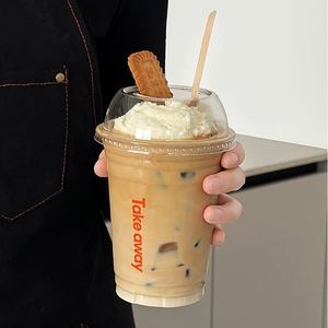 Custom Logo Disposable 16oz 18oz 20oz 22oz PET Plastic Cups <b>Boba</b> <b>Bubble</b> Tea Milkshake Ice Coffee Cups with Lids - Product Image 2