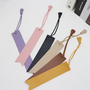 PU Leather <b>Bookmarks</b> with Rope Tassels Elegant Page Markers for Book Lovers Rope Page Markers Reading <b>Gifts</b> - Product Image 4