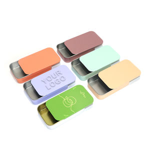 Fabrika fiyat Mini küçük dikdörtgen <span class=keywords><strong>Metal</strong></span> teneke kutu 80X50X15Mm geri dönüşümlü sürgülü kapak nane şekeri zanaat kullanımı için - Product Image 1