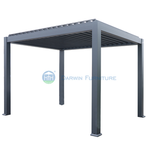 <span class=keywords><strong>Pergola</strong></span> <span class=keywords><strong>bioclimatique</strong></span> motorisée autoportante en aluminium à design moderne, avec lames orientables, cadre étanche thermolaqué, garantie 10 ans - Product Image 6