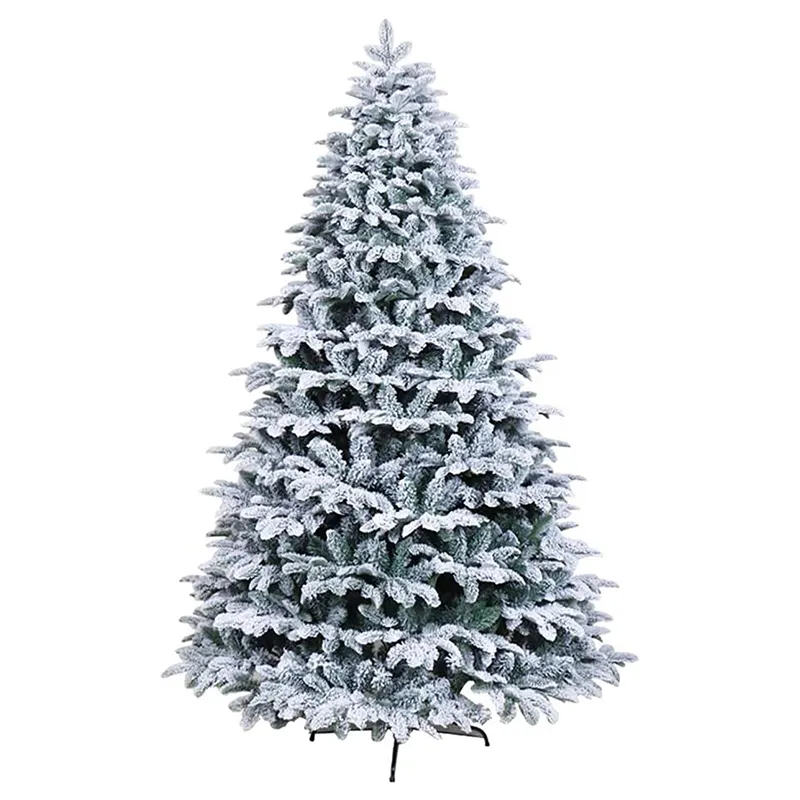 Snowflake PVC Flocked Artificial Christmas Tree 2020 Hot Sale Wholesale 7.5 Ft Christmas Decoration White Acceptable ROHS CE