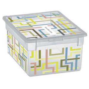 TERRY - 1002069 Boîte multifonctionnelle en plastique avec couvercle 6 l. -Motif Quadratik - EAN 8005646020698 BOÎTES POLYVALENTES - Product Image 1