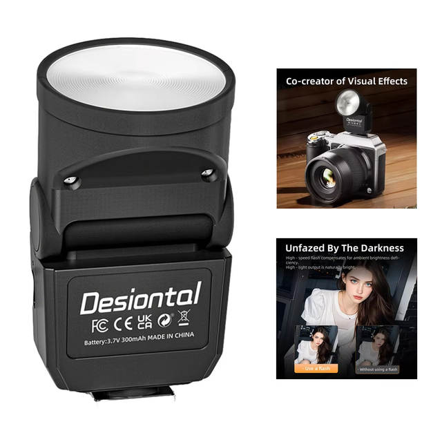2026 F02Mini Camera Flash  Universal Hot Boots 3.7V 6500K Portable Lighting China 49g for Fuji/Olympus/Pentax Cameras