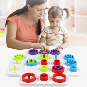 Mainan edukasi permainan catur 2 in 1 Tic-tac-toe perangkap lingkaran catur papan permainan mainan interaktif ganda otak kanan