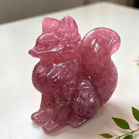 Figurine de renard sculptée à la main en pierre précieuse naturelle de 6 cm, statue d'animal en pierre semi-précieuse mixte, cristal de guérison, décoration, cadeau