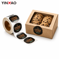 Individuelle Bäckerei-Logo-Rollenaufkleber Wasserfeste Lebensmittelverpackungsetiketten Kundenspezifisch Bedruckt für Keks-Cupcake-Donut-Boxen Siegelaufkleber