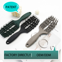 LOGO Brosse à cheveux de massage en plastique personnalisée Perruque incurvée Brosse démêlante pour cheveux humides pour un séchage plus rapide
