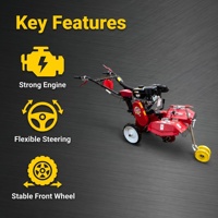 Mini Arado de Siete Velocidades, Mini Cultivador, Zanjadora de Alta Productividad, 10HP, a Gasolina