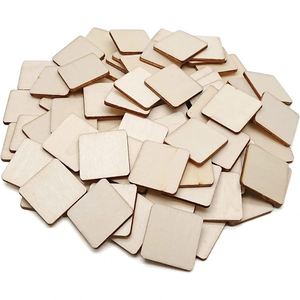 ขายส่งเครื่องประดับไม้ 50 ชิ้น ชิ้นส่วนไม้สี่เหลี่ยมขนาด 1 นิ้ว สำหรับงาน DIY และงานตัวอักษร พร้อมบริการดรอปชิปปิ้ง - Product Image 1