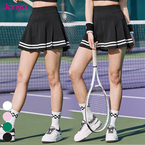 ملابس رياضية نسائية بحجب الألوان للياقة البدنية والجري تنورة صغيرة سريعة الجفاف شورت يوغا تنورات رياضية <span class=keywords><strong>2</strong></span> في 1 مطوي تنورة تنس للجولف - Product Image 1