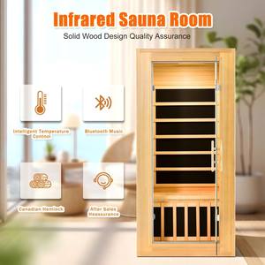 Massivholz Infrarot-Trockensauna für 1 Person Indoor-Spa-Raum mit Ferninfrarot-Kohleheizung Hergestellt in den USA - Product Image 3