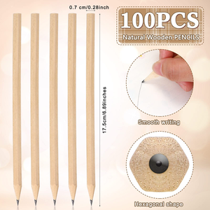 Crayons en bois ronds naturels HB en gros à bas prix avec impression personnalisée du logo - Product Image 2