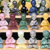 Artisanat en cristal naturel de haute qualité 5cm matériaux mixtes sculptures extraterrestres comme cadeaux pour enfants