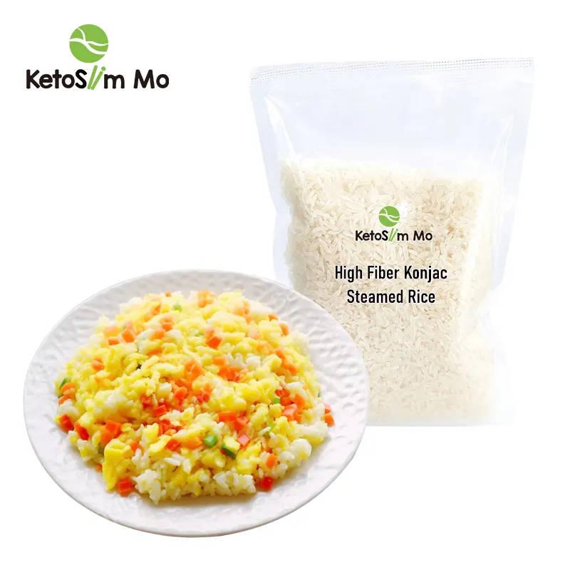 Reemplazo de comida Fibra dietética Baja en azúcar Baja Gi Cocina instantánea Konjac Shirataki Fibra Arroz