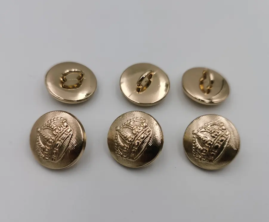 20mm fantezi kraliyet taç dikiş altın alaşım düğmesi