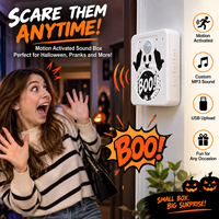 Boîte à Sons d'Halloween avec Détecteur de Mouvement PIR, Son Personnalisé MP3, Accessoire Sonore Effrayant pour Décoration de Fête dans une Maison Hantée