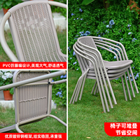 Ensemble de meubles de patio d'extérieur modernes et durables chaises de table à manger en bois beige imperméable et résistantes aux UV pour jardin, balcon et villa