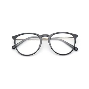 ファッショナブルなイタリアの丸いアセテート眼鏡フレーム薄い光学フレームユニセックス眼鏡フレーム