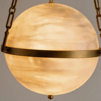 Luminaire suspendu moderne de luxe en marbre avec abat-jour en albâtre espagnol personnalisé pour restaurant, hauteur réglable
