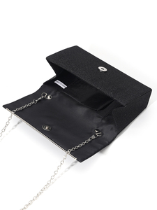 Sac de soirée de luxe carré Bell pour femme, pochette minimaliste scintillante avec barre en acier, sac à main brillant pour fête - Product Image 5