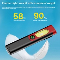 Lampe torche EDC laser blanche 58g ultra-fine, lumière latérale COB 170LM rechargeable par Type-C, lampe de poche à clip magnétique pour réparation