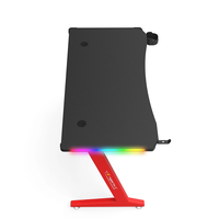 Bureau de jeu en métal à hauteur réglable Wquantum avec éclairage LED RVB pour la maison, le bureau et le salon, table d'ordinateur pour jeux électroniques