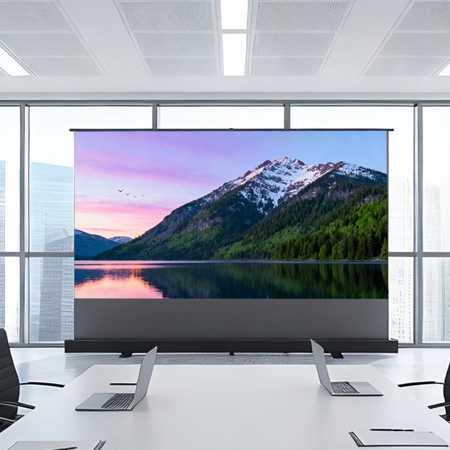 Electric Lifting Screen ALR Silver Motorized Electric Projector Screen Video Compatible Floor Rising Projection for Home Theater