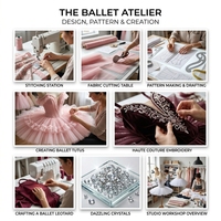 Tutu de ballet professionnel pour femmes, costume classique La Belle au bois dormant, Le Casse-Noisette, tenue de scène en polyester/rayonne