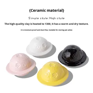 Moderne Luxe Milieuvriendelijke Keramische Goud-Omrande Bolvormige Hond Urn Kosmische Sterrenhemel Metgezel Toegankelijke Dood Herdenking - Product Image 1