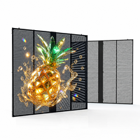 Écran LED transparent d'intérieur P3.91 P7.82 certifié CE RoHS FCC, raccordement sans soudure pour salle d'exposition commerciale