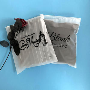 热销定制商标印花拉链锁款式泳装袋内衣包装黑色磨砂拉链袋 - Product Image 5