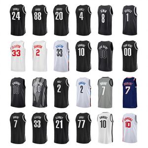 Uniformes de Baloncesto Personalizados para Hombre Brooklyn Pro, Camisetas BA Reversibles y Transpirables # 7 DURANT # 33 Opciones de Venta al por Mayor CLAXTON - Product Image 1