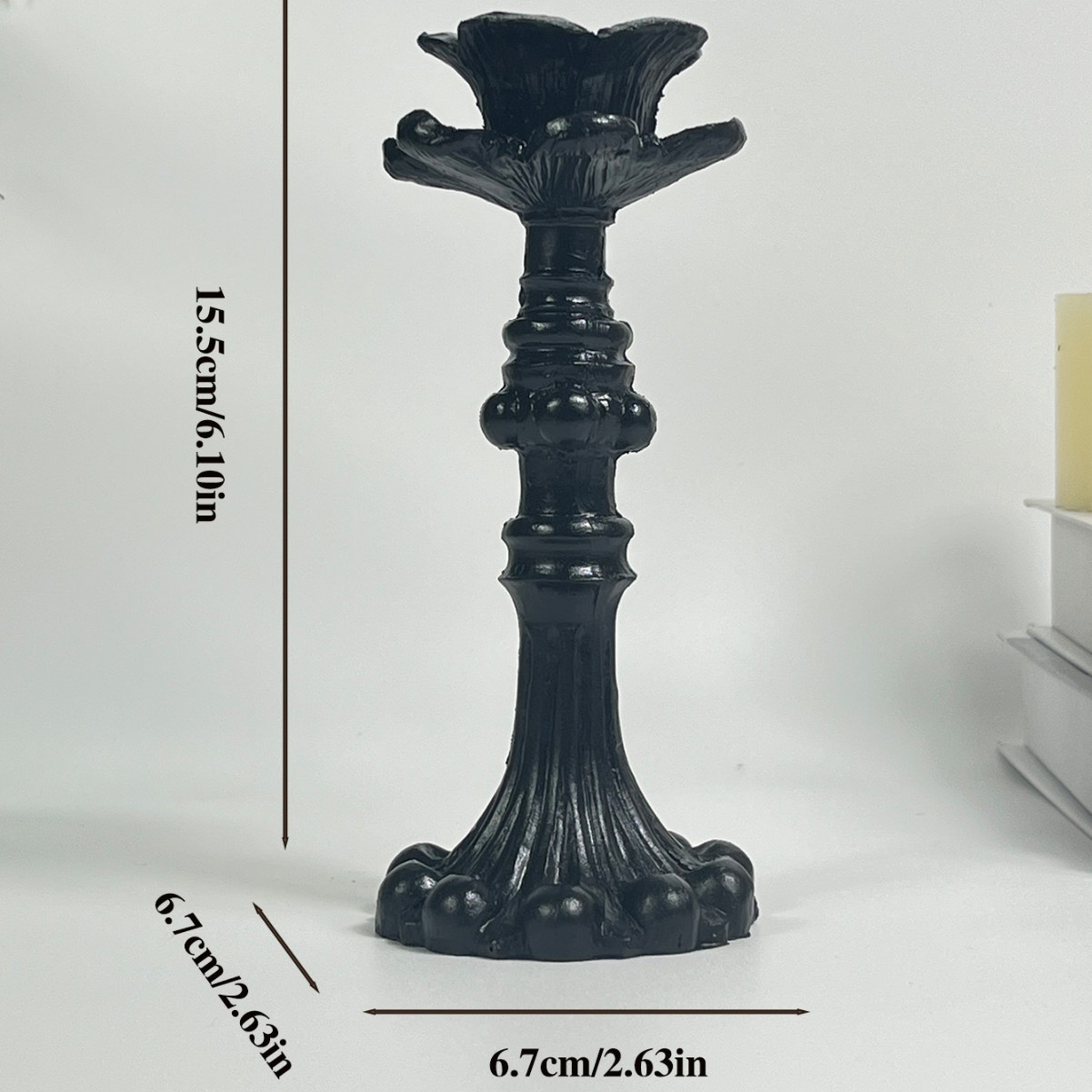 3D5aLT black high candle holder