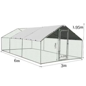 Recinto per Animali Domestici, Gabbia Grande in Metallo per Conigli e Anatre, Pollaio Esterno con Recinzione per Galline e Pollame - Product Image 1