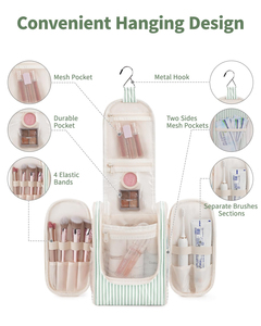 Bolsa <span class=keywords><strong>de</strong></span> Aseo Colgante <span class=keywords><strong>con</strong></span> Rayas Verdes para Mujer, Bolsa <span class=keywords><strong>de</strong></span> Viaje para Artículos <span class=keywords><strong>de</strong></span> Aseo, Bolsa <span class=keywords><strong>de</strong></span> <span class=keywords><strong>Maquillaje</strong></span>, Organizador <span class=keywords><strong>de</strong></span> Cosméticos - Product Image 2