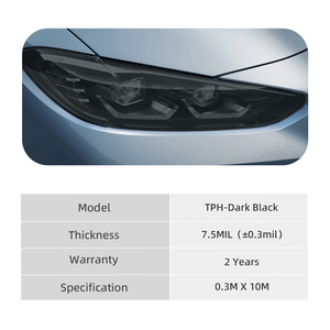 Película coreana de material TPH para cambio de color de faros, tinte oscuro negro para luces de coche, 7.5mil, para lámparas traseras de automóviles, precio al por mayor - Product Image 4