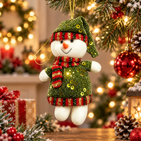 Décorations de Noël faites à la main, figurines de Père Noël et de bonhomme de neige, cadeaux, jouets en peluche de Noël, poupées, décorations de Noël