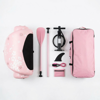 Planche de paddle gonflable rose Sakura en PVC tout usage de 10 pieds avec kit de yoga pour femmes, idéale pour le lac, la plage et les sports nautiques pour débutants