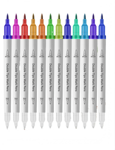 Stylos pinceaux aquarelle double pointe 0,5 mm fine et 4 mm pinceau, encre à base d'eau mélangeable pour le dessin, vente en gros, boîte personnalisée OEM - Product Image 1