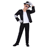 Kostum Imitasi Michael Jackson Unisex Terlaris, Set Pakaian Pertunjukan Panggung Superstar Halloween untuk Pria Wanita, Pakaian Cosplay MJ