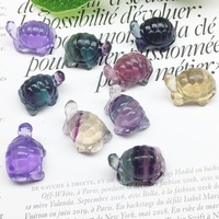 Sculptures en pierre naturelle : Tortue en fluorite, tortue en pierre précieuse, cristal de quartz pour la guérison, artisanat Reiki pour cadeaux et décoration