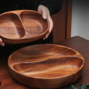 Originality Custom Multi Shaped Acacia <strong>Wood</strong> Grid Tray for Home Dried Fruit Solid <strong>Wood</strong> Nut Dim Sum Dish <strong>Plate</strong> - Product Image 5