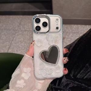 Custodia Trasparente Antiurto con Strass e Colla a Goccia, Design Farfalla, Arcobaleno, Nuvole e Gocce di Pioggia - Product Image 5