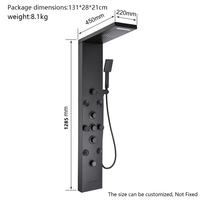 Douche de luxe à vente chaude, moderne, intelligente, avec affichage de la température LED, panneau de douche SPA, ensemble de douche à jets dorsaux pour hôtel et maison