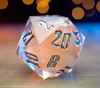 Set Dadu DND 7 Buah dari Plastik Transparan dan Paduan Seng, Dadu Polihedral untuk RPG Dungeons & Dragons, Kotak Timah/Kayu