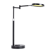 Lampe de bureau LED à tête rotative TH, commande tactile, température de couleur réglable (2700-6500K), design pliable en métal, alimentation CC, CRI élevé