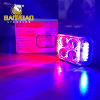 Feux LED de moto BAOBAO Explorer en aluminium blanc et jaune, avec 4, 6 ou 8 lentilles, clignotants rouges et bleus, type feux de police