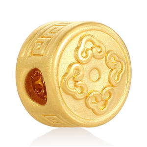 24K oro puro artesanía oro duro forma de tigre pulsera redonda giratoria con cuentas accesorios de joyería de oro de gama alta - Product Image 2