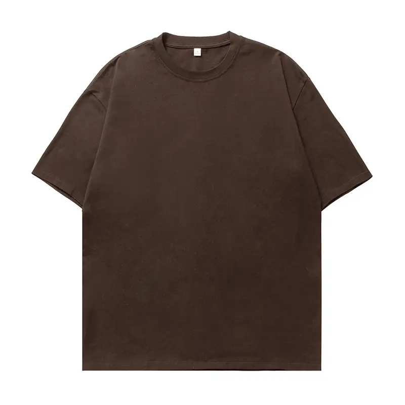 230g saf pamuk temel kısa kollu erkek t-shirtü ve kadınlar için çok yönlü rahat gevşek yuvarlak boyun düz renk T-shirt çiftler