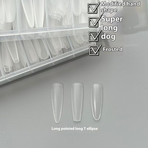 Nouvelle <span class=keywords><strong>Version</strong></span> de 240 Pièces d'Ongles Artificiels en Gel Dur, Forme Carrée Fine, Couverture Complète ou Semi-Complète, Ultra Mincissants, Prêts à Poser en Boîte - Product Image 4